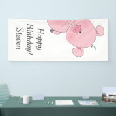 Niedlicher rosa Schwein-Cartoon Banner (Messe)