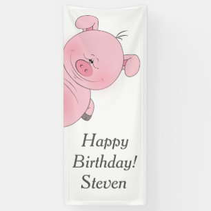 Niedlicher rosa Schwein-Cartoon Banner
