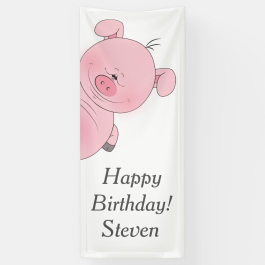 Niedlicher rosa Schwein-Cartoon Banner (Vertikal)
