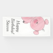 Niedlicher rosa Schwein-Cartoon Banner (Horizontal)