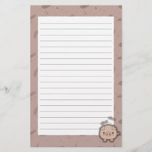 Niedlicher rosa Schwein-Oink rosa Hintergrund Briefpapier