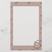 Niedlicher rosa Schwein-Oink rosa Hintergrund Briefpapier (Vorderseite)