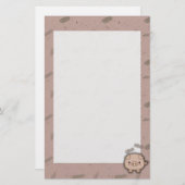 Niedlicher rosa Schwein-Oink rosa Hintergrund Briefpapier (Vorne/Hinten)