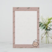 Niedlicher rosa Schwein-Oink rosa Hintergrund Briefpapier (Stehend Vorderseite)