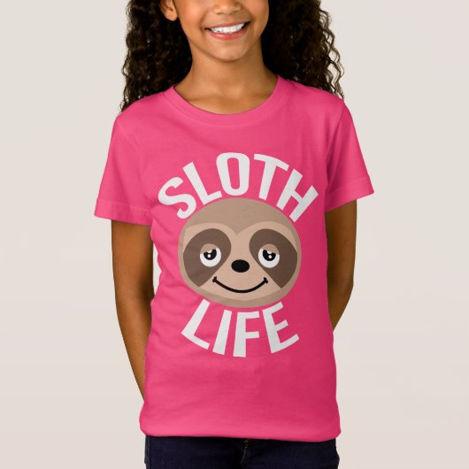 Niedlicher rosa Sloth-Leben-T - Shirt (Vorderseite)