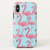 Niedlicher rosa Sommer gemaltes Flamingo-Muster Case-Mate iPhone Hülle (Rückseite)