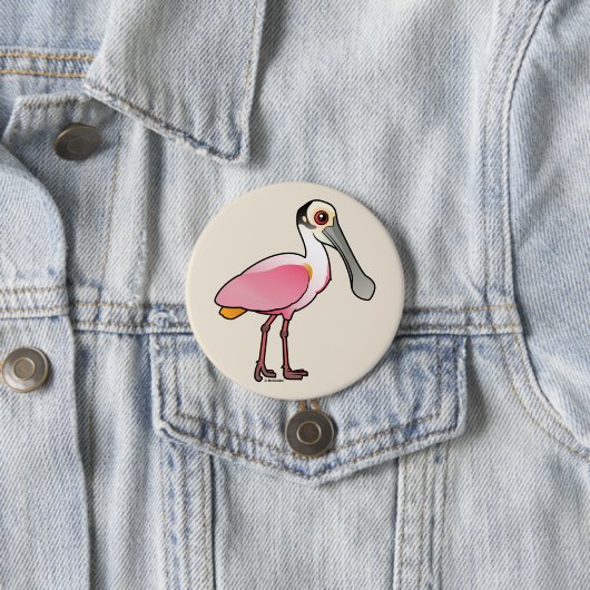 Niedlicher rosa Spoonbill Button (Beispiel)