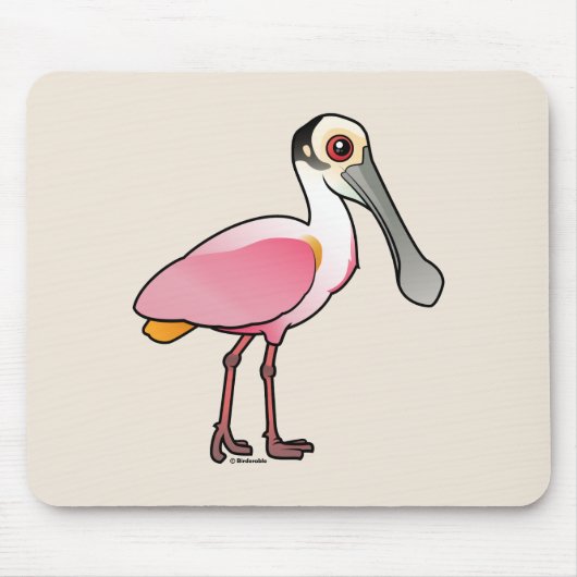 Niedlicher rosa Spoonbill Mousepad (Vorne)