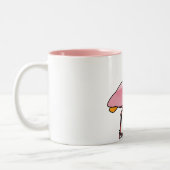 Niedlicher rosa Spoonbill Zweifarbige Tasse (Links)