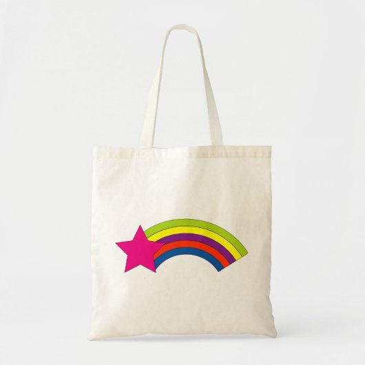 Niedlicher rosa-sternfarbener Regenbogen Tragetasche (Vorne)