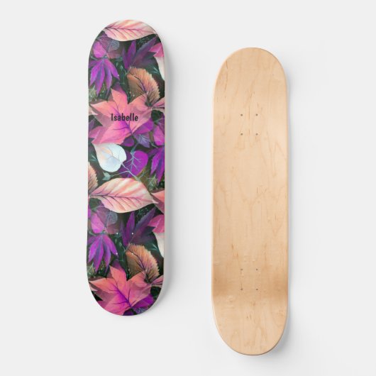Niedlicher, rosa Swag Foliage Skateboard (Vorderseite)
