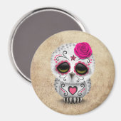 Niedlicher rosa Tag des toten sauren Schädelknoche Magnet (Vorderseite/Rückseite)
