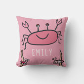Niedlicher Rosa Taschenkrebse Tiername Kissen (Vorderseite)