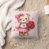 niedlicher rosa Teddybär Kissen (Decke)