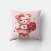 niedlicher rosa Teddybär Kissen (Rückseite)