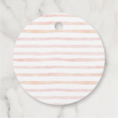 Niedlicher rosa Teddybär mit Kissen und Babydusche Geschenkanhänger (Rückseite)