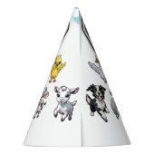 Niedlicher rosa Traktor Partyhütchen (Rückseite)