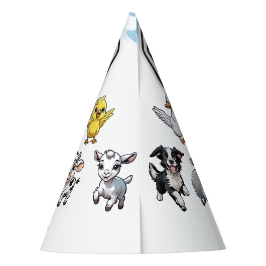 Niedlicher rosa Traktor Partyhütchen (Rückseite)