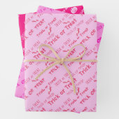 Niedlicher Rosa Trick O Leckerei Happy Halloween-G Geschenkpapier Set (Beispiel)