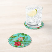 Niedlicher, rosa tropischer Hibiskus Blume auf Tür Untersetzer (Vor Ort)