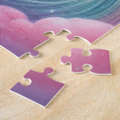 Niedlicher, rosa und blauer Einhorn Glitzer hell Puzzle (Seite)