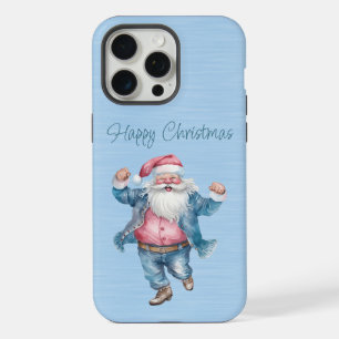 Niedlicher rosa und blauer Weihnachtsmann in Jeans iPhone 15 Pro Max Hülle