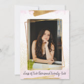 Niedlicher Rosa und Gold Gerahmter Abschluss Einla Einladung (Vorderseite)