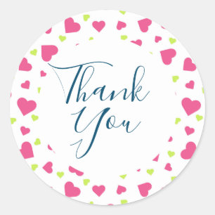 Niedlicher rosa und grüner stolpernder runder aufkleber