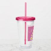 Niedlicher Rosa und Weißer Individuelle Name Acryltrinkbecher (Rechts)