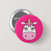 Niedlicher rosa Unicorn-Abzeichen-Button-Knopf Button (Vorne & Hinten)