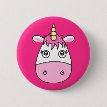 Niedlicher rosa Unicorn-Abzeichen-Button-Knopf