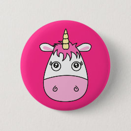 Niedlicher rosa Unicorn-Abzeichen-Button-Knopf Button