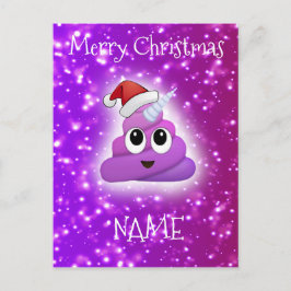 Niedlicher rosa Unicorn kacken Emoji Postkarte