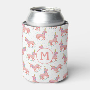 Niedlicher rosa Unicorn und Sternchen-Vereinbarung Dosenkühler