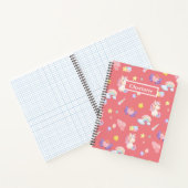 Niedlicher rosa, unicorone Regenbogenballon Muster Notizblock (Innenseite)