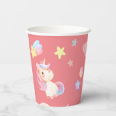 Niedlicher rosa, unicorone Regenbogenballon Muster Pappbecher (Rückseite)