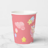 Niedlicher rosa, unicorone Regenbogenballon Muster Pappbecher (Links)