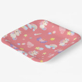 Niedlicher rosa, unicorone Regenbogenballon Muster Pappteller (Gewinkelt)