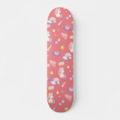Niedlicher rosa, unicorone Regenbogenballon Muster Skateboard (Vorne)