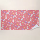 Niedlicher rosa, unicorone Regenbogenballon Muster Strandtuch (Vorderseite)