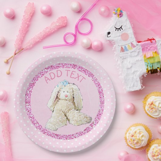 Niedlicher rosa Vintager Pappteller (Party)