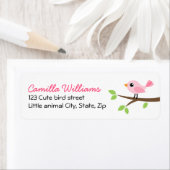 Niedlicher rosa Vogel auf Rücksendeadresse (Insitu)