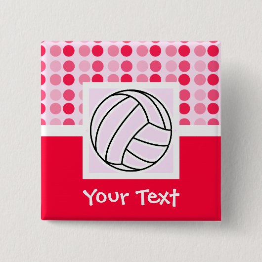 Niedlicher rosa Volleyball Button (Vorderseite)
