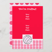 Niedlicher rosa Volleyball Einladung (Vorne/Hinten)