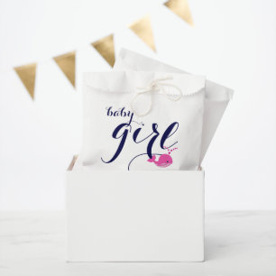 Niedlicher Rosa Wal Ozean Danke Baby Girl Shower Geschenktütchen