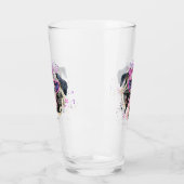Niedlicher rosa Watercolor-Mops Glas (Links)