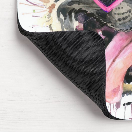 Niedlicher rosa Watercolor-Mops Mousepad (Ecke)