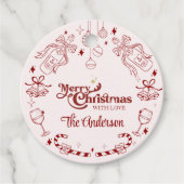 Niedlicher, rosa Weihnachtsbaum Geschenkanhänger (Vorderseite)