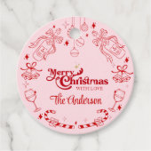 Niedlicher, rosa Weihnachtsbaum Geschenkanhänger (Vorderseite)