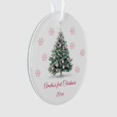 Niedlicher, rosa Weihnachtsbaum Personalisiert Bab Ornament (Vorderseite)